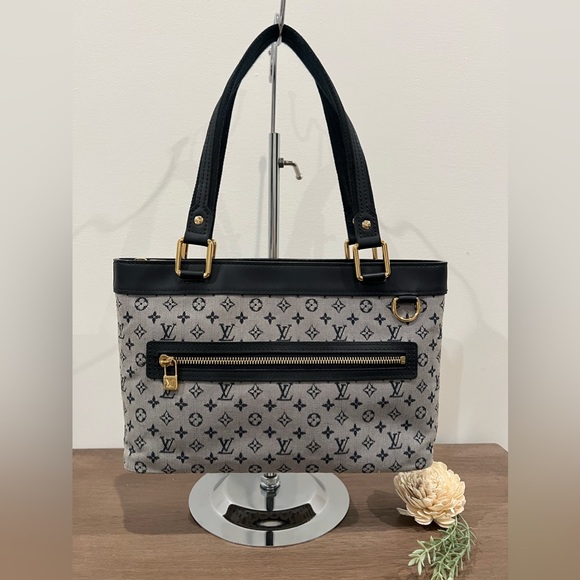 Louis Vuitton DENIM Navy/Grey PM Lucille Mini Lin Bag - Picture 1 of 13